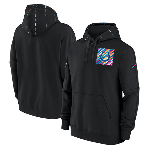 Men's Indianapolis Colts Black 2023 Crucial Catch Club Pullover Hoodie - Click Image to Close